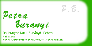 petra buranyi business card